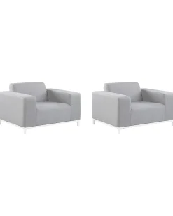 Online Beliani ROVIGO Tessuto Grigio chiaro Bianco Grigio