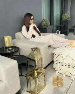 Best Beliani ROVIGO Tessuto Beige Bianco Beige