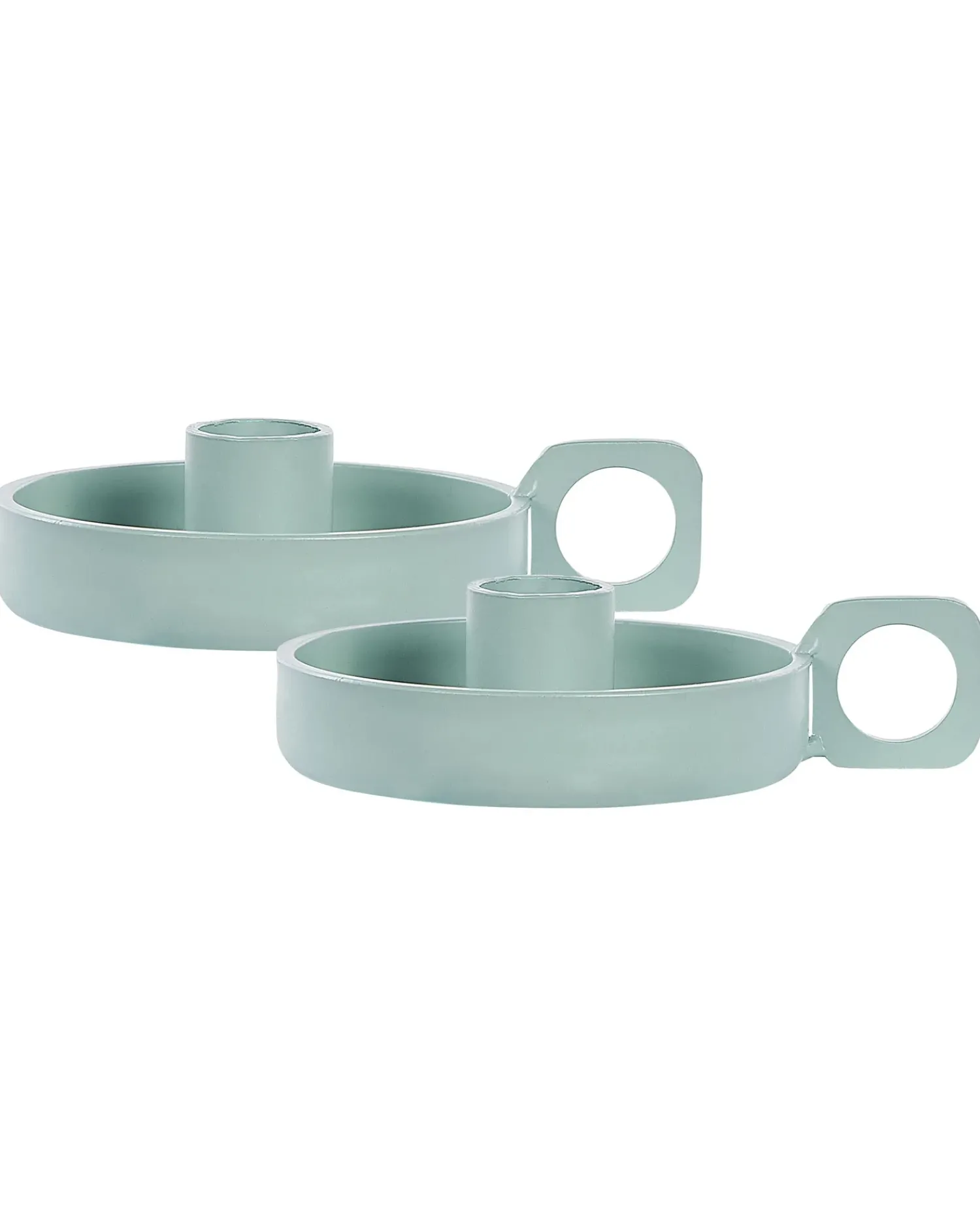 Discount Beliani Set di 2 portacandele CHORIO Metallo 4 cm menta Verde