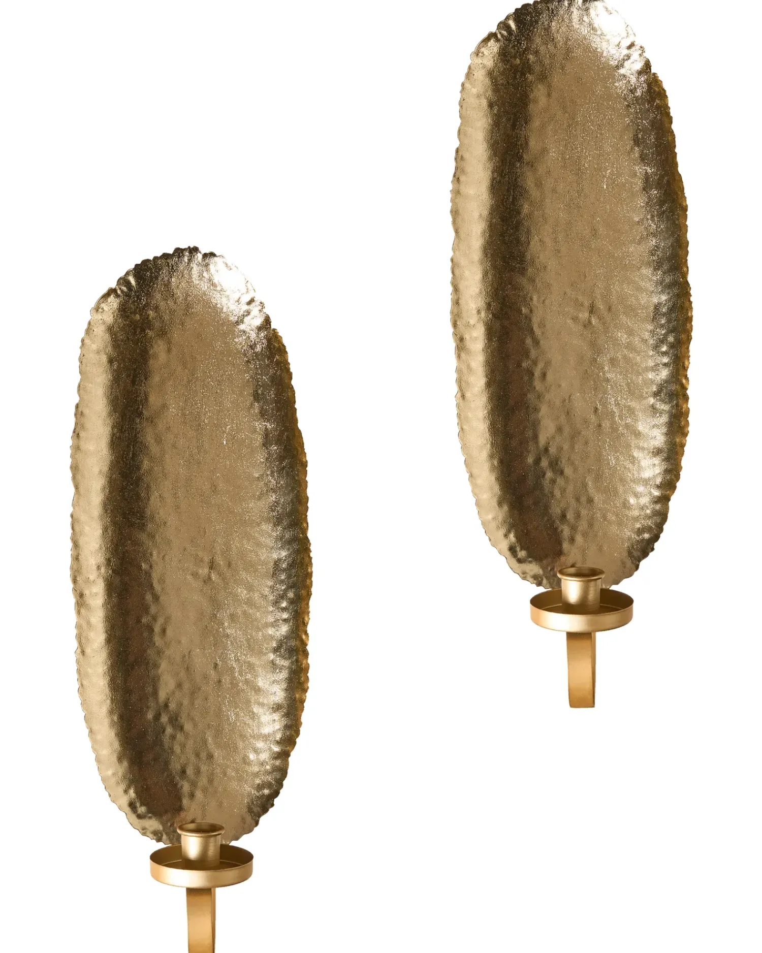 Hot Beliani Set di 2 portacandele da parete FEIJO Metallo 44 cm Oro