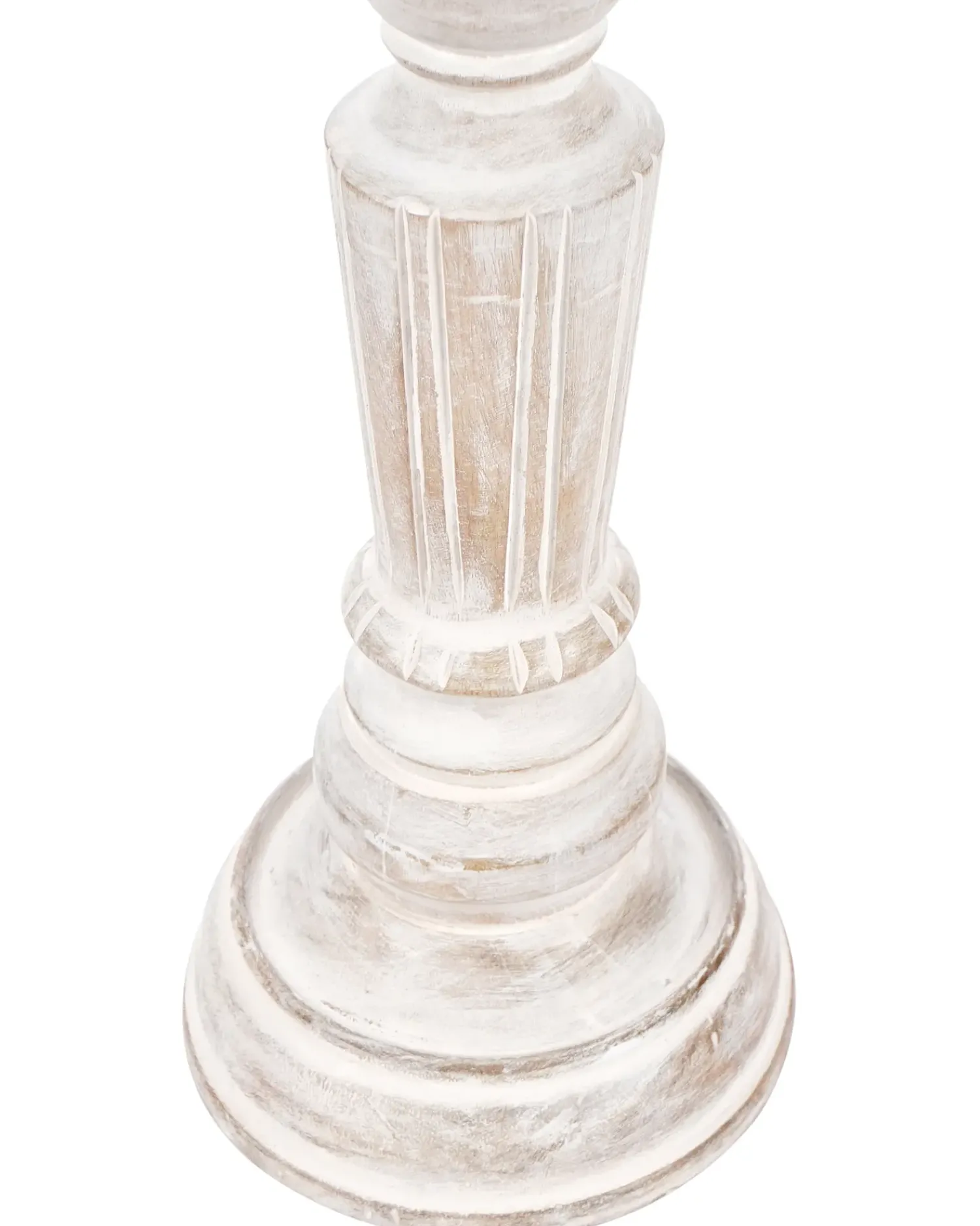 Beliani Set di 2 portacandele DARWA Legno di mango 30/40 cm Marrone chiaro Bianco Marrone