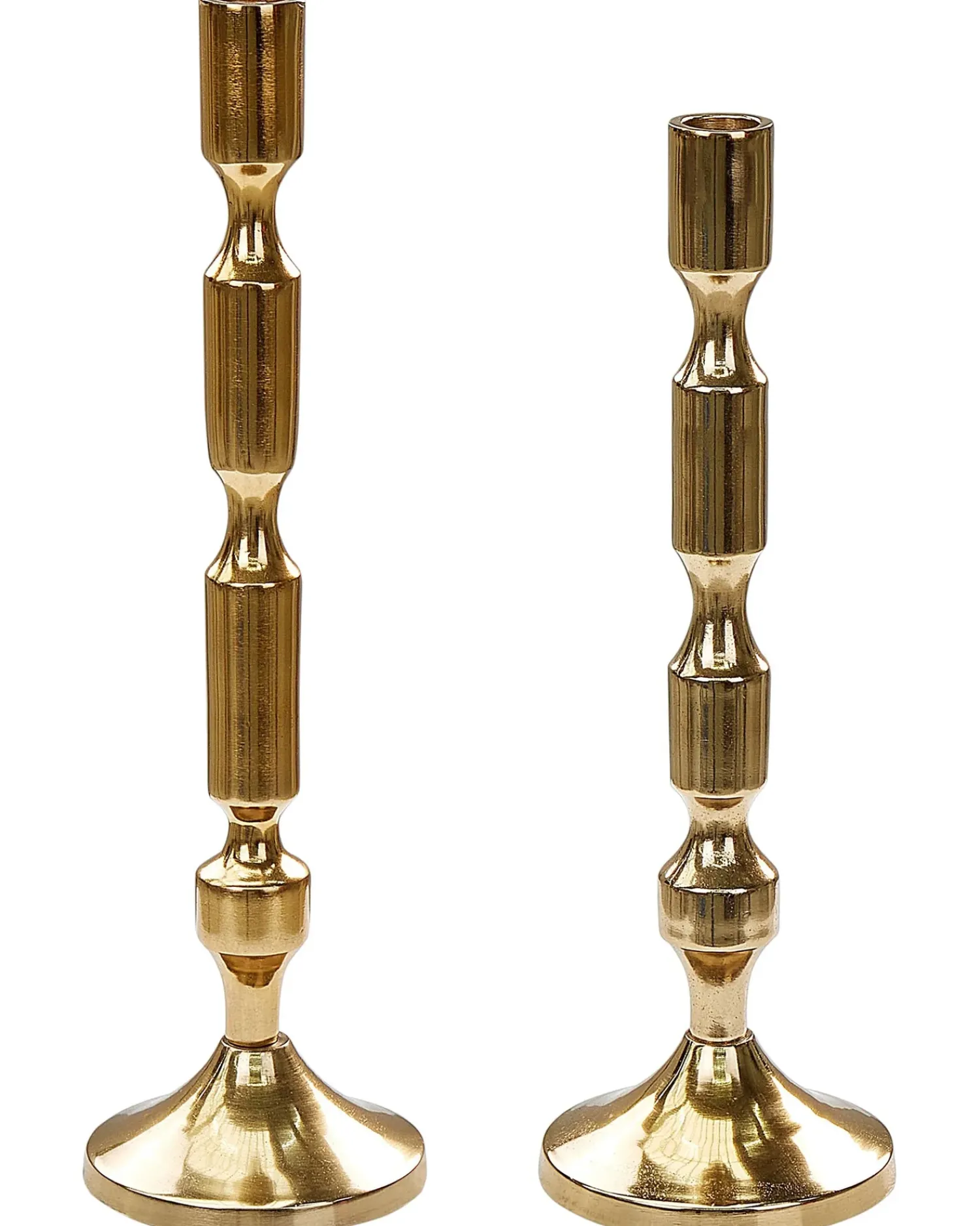 Outlet Beliani Set di 2 portacandele DIKIRNIS Metallo 31/36 cm Oro