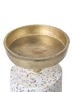 Beliani Set di 2 portacandele KAENGAN Pietra 13/24 cm Oro Multicolore Oro