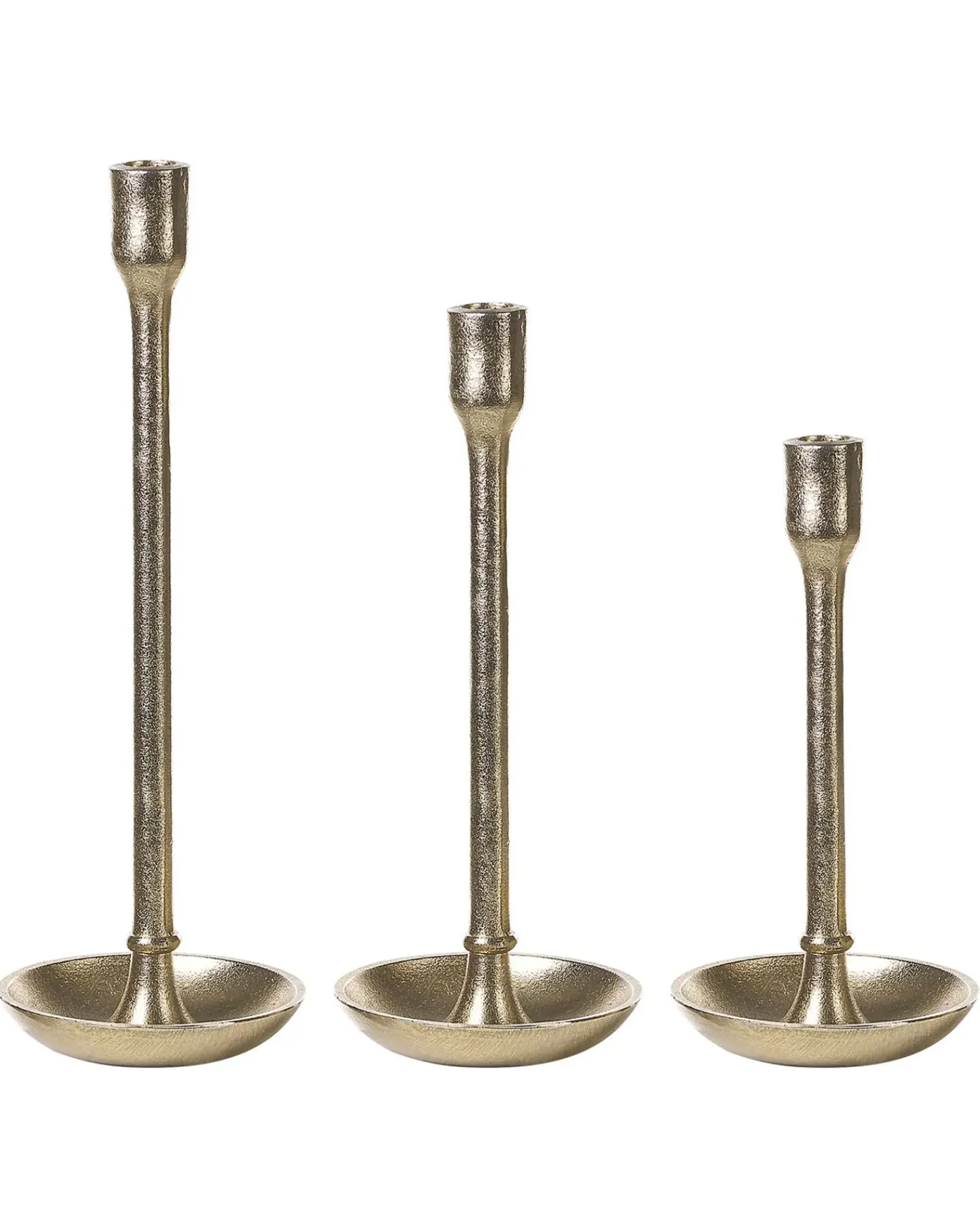 Discount Beliani Set di 3 portacandele LIWUNG Metallo 27/33/38 cm Oro