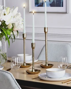 Discount Beliani Set di 3 portacandele LIWUNG Metallo 27/33/38 cm Oro