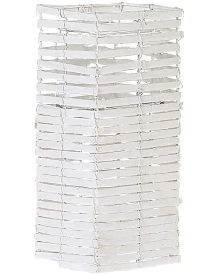 New Beliani Set di 3 portacandele MAROLA Legno di pioppo 54/34/20 cm Bianco