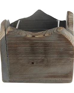 Clearance Beliani Set di 2 portacandele PLATEROS Legno di abete 15/12 cm Marrone scuro Grigio Marrone