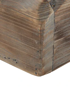 Clearance Beliani Set di 2 portacandele PLATEROS Legno di abete 15/12 cm Marrone scuro Grigio Marrone