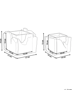 Clearance Beliani Set di 2 portacandele PLATEROS Legno di abete 15/12 cm Marrone scuro Grigio Marrone