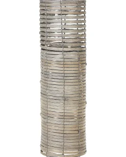 Outlet Beliani Set di 3 portacandele ROVARE Legno di pioppo 60/39/25 cm Grigio Grigio Marrone