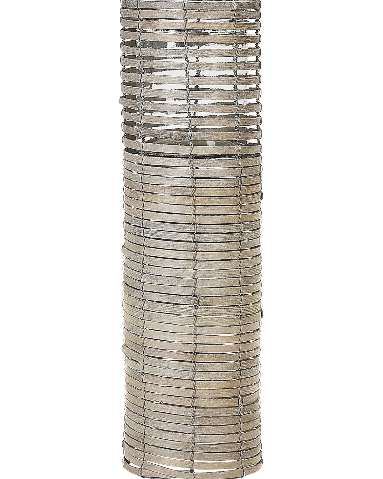 Outlet Beliani Set di 3 portacandele ROVARE Legno di pioppo 60/39/25 cm Grigio Grigio Marrone