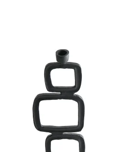 Beliani Set di 2 portacandele SIPANJE Metallo 35/48 cm Nero