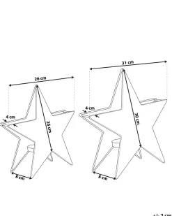 New Beliani Set di 2 portacandele TORNIO Metallo 30/26 cm Argento