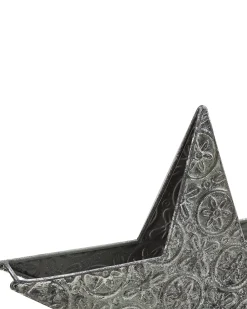 New Beliani Set di 2 portacandele TORNIO Metallo 30/26 cm Argento