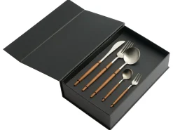 Hot Beliani Set di 30 posate BAVETTE Argento Marrone Argento