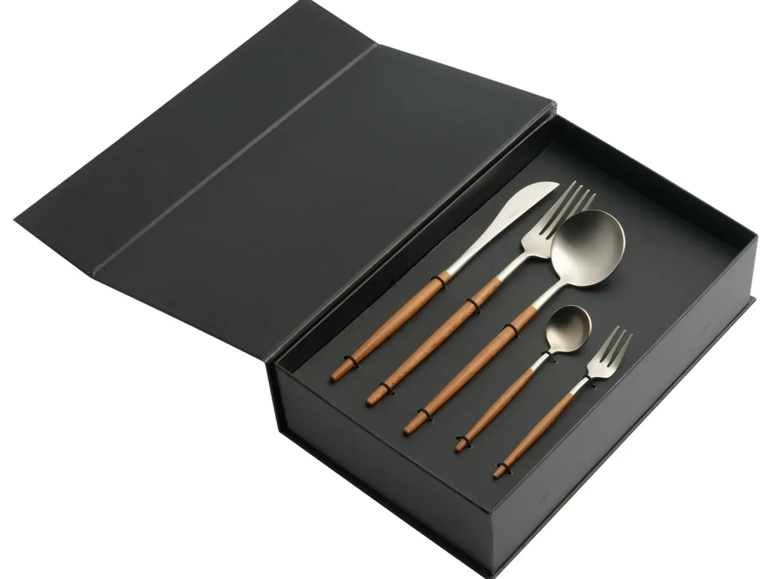 Hot Beliani Set di 30 posate BAVETTE Argento Marrone Argento