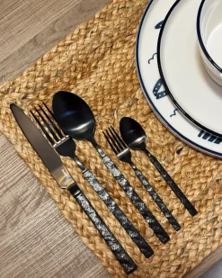 New Beliani Set di 30 posate BIGOLI Nero