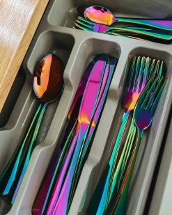 Outlet Beliani Set di 30 posate FUSILLI Multicolore