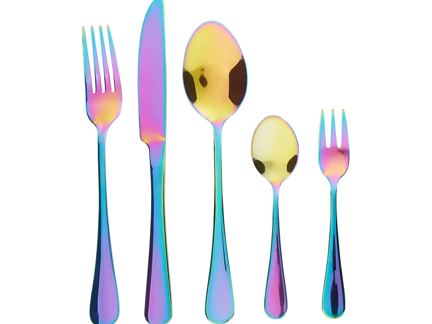 Outlet Beliani Set di 30 posate FUSILLI Multicolore