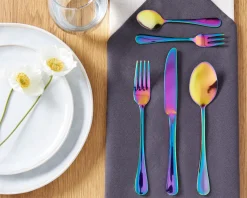 Outlet Beliani Set di 30 posate FUSILLI Multicolore