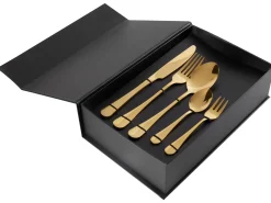 Beliani Set di 30 posate FUSILLI Oro