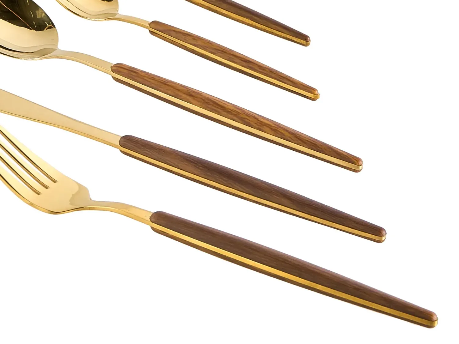 Beliani Set di 30 posate GEMELLI Oro Oro Marrone