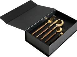 Beliani Set di 30 posate GEMELLI Oro Oro Marrone