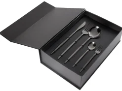 Hot Beliani Set di 30 posate RIGATONI Nero