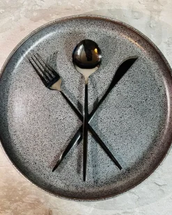 Hot Beliani Set di 30 posate RIGATONI Nero