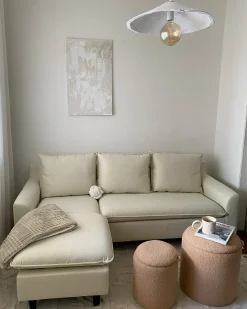 Outlet Beliani Set di 2 pouf contenitore BEREA Bouclé chiaro Marrone
