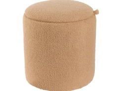 Outlet Beliani Set di 2 pouf contenitore BEREA Bouclé chiaro Marrone