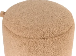 Outlet Beliani Set di 2 pouf contenitore BEREA Bouclé chiaro Marrone