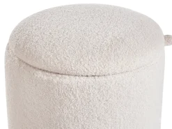 Best Beliani Set di 2 pouf contenitore BEREA Bouclé sporco Bianco