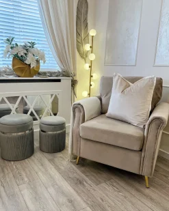 Outlet Beliani Set di 2 pouf contenitore CAMDENTON Velluto chiaro Grigio