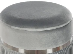 Outlet Beliani Set di 2 pouf contenitore CAMDENTON Velluto chiaro Grigio