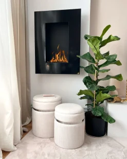 Outlet Beliani Set di 2 pouf contenitore CAMDENTON Velluto sporco Bianco