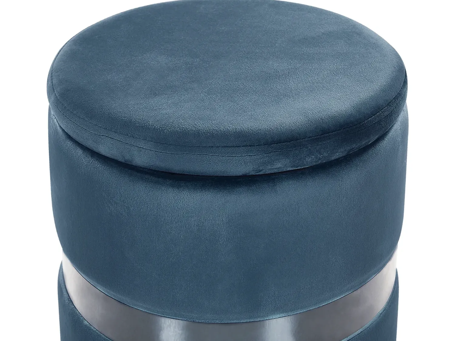 Clearance Beliani Set di 2 pouf contenitore DORIS Velluto Blu Blu Argento