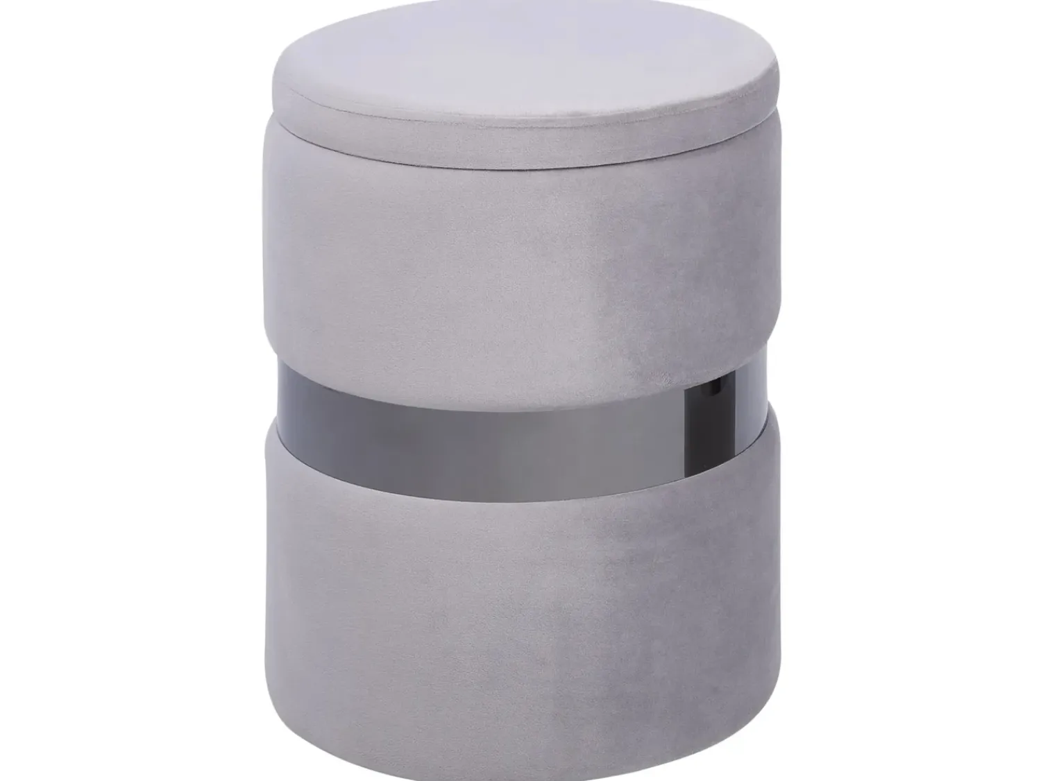 Best Beliani Set di 2 pouf contenitore DORIS Velluto Grigio chiaro Argento Grigio