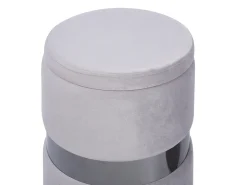 Best Beliani Set di 2 pouf contenitore DORIS Velluto Grigio chiaro Argento Grigio