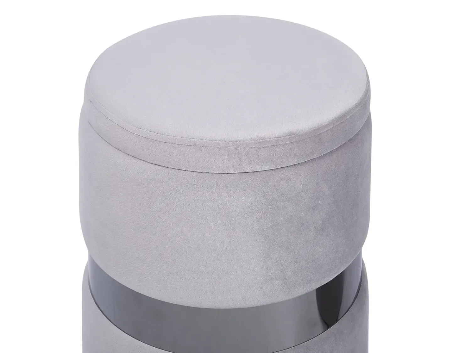 Best Beliani Set di 2 pouf contenitore DORIS Velluto Grigio chiaro Argento Grigio