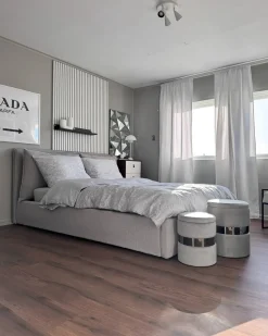 Best Beliani Set di 2 pouf contenitore DORIS Velluto Grigio chiaro Argento Grigio