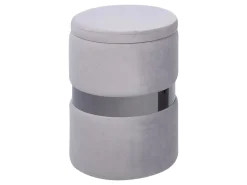 Best Beliani Set di 2 pouf contenitore DORIS Velluto Grigio chiaro Argento Grigio