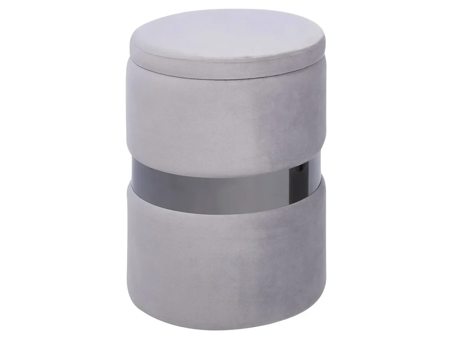 Best Beliani Set di 2 pouf contenitore DORIS Velluto Grigio chiaro Argento Grigio