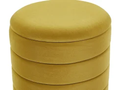New Beliani Set di 2 pouf contenitore GARLAND Velluto Senape Giallo Oro