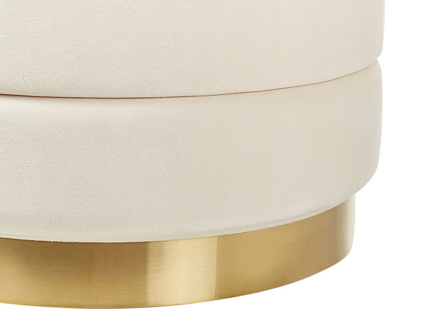 New Beliani Set di 2 pouf contenitore GARLAND Velluto Beige chiaro Beige Oro