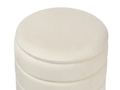 New Beliani Set di 2 pouf contenitore GARLAND Velluto Beige chiaro Beige Oro
