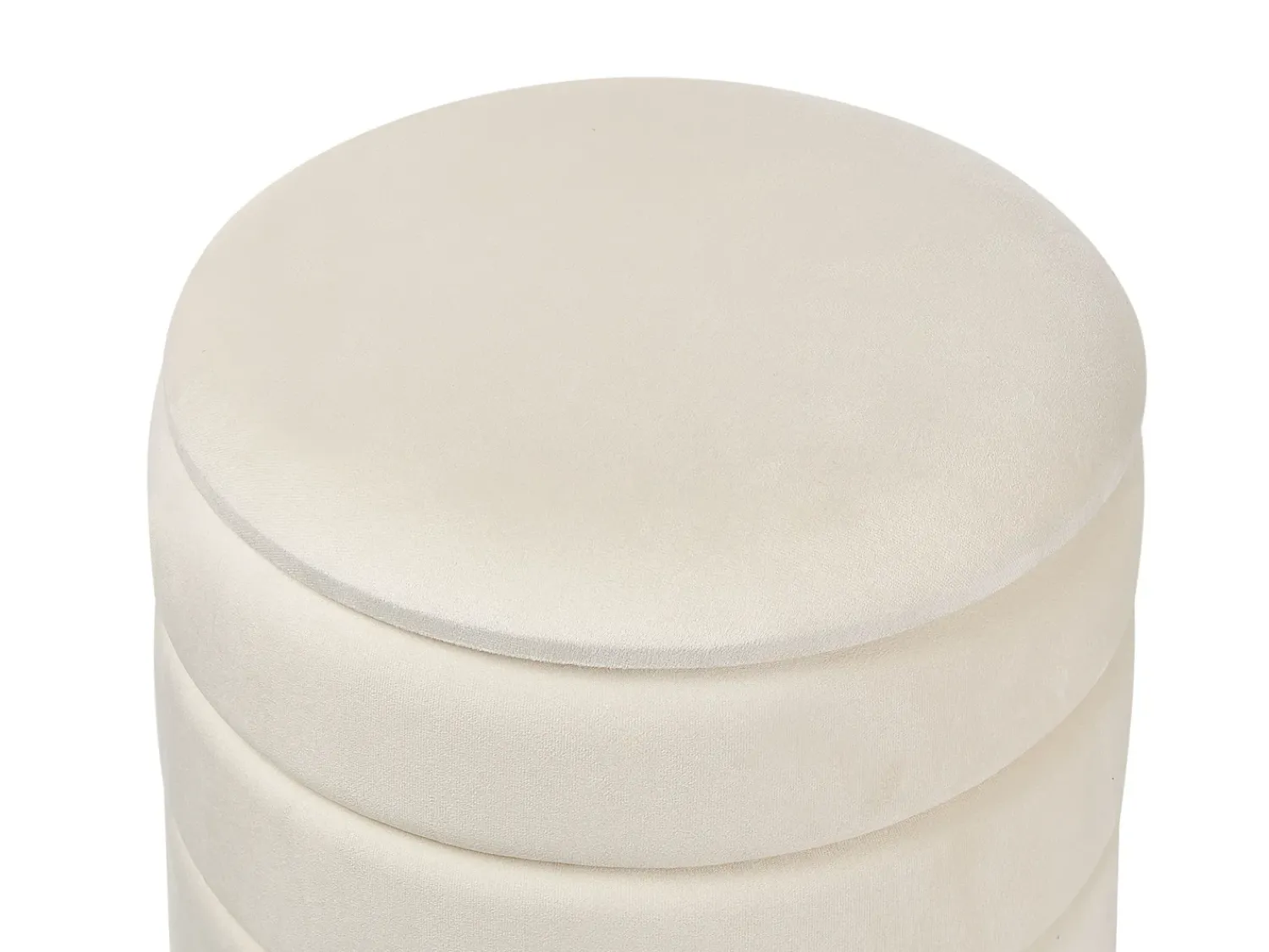 New Beliani Set di 2 pouf contenitore GARLAND Velluto Beige chiaro Beige Oro