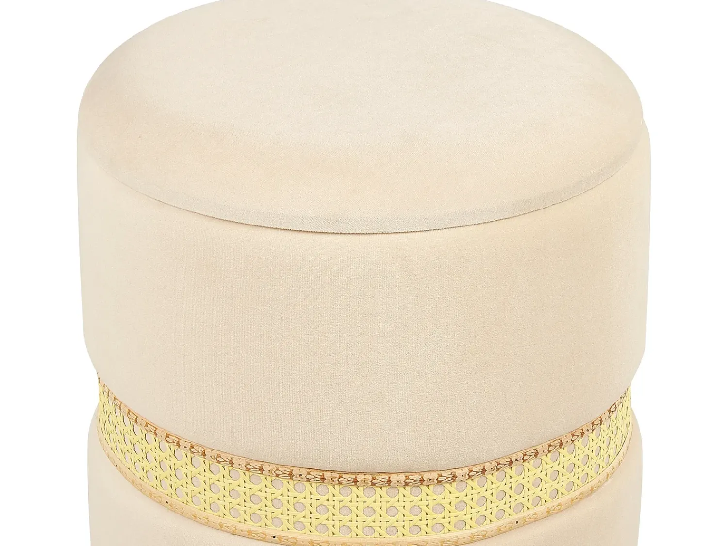 Outlet Beliani Set di 2 pouf contenitore MEDFORD Velluto chiaro Beige