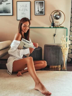 Online Beliani Set di 2 pouf contenitore MIRAMAR Velluto Grigio Oro Grigio