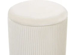 Outlet Beliani Set di 2 pouf contenitore MIRAMAR Velluto Bianco Bianco Oro